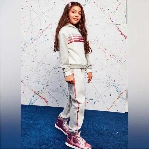 Kidpik Metallic Taped Hoodie and Matching Joggers size 10 girls - Picture 4 of 4